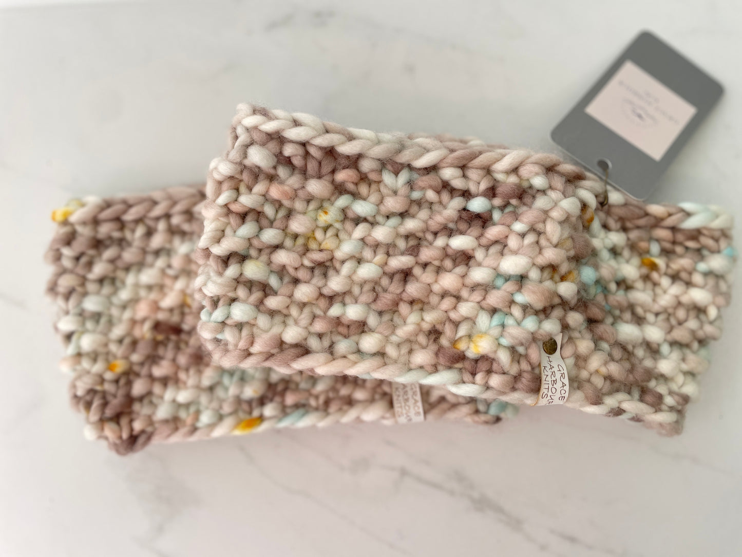 GRANITE HEADBAND- OOAK TAN AND PASTEL