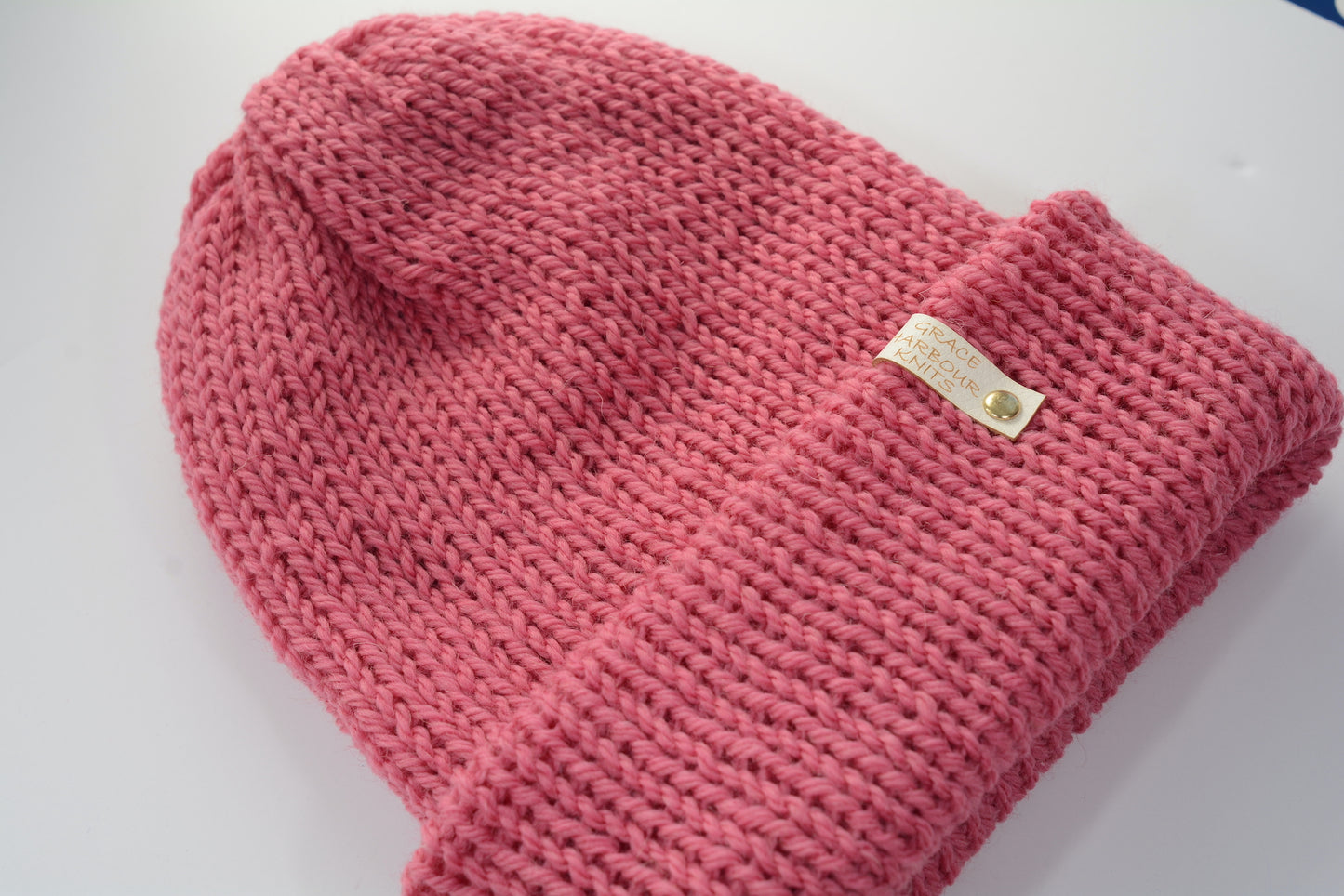 Em Beanie-all wool Rose
