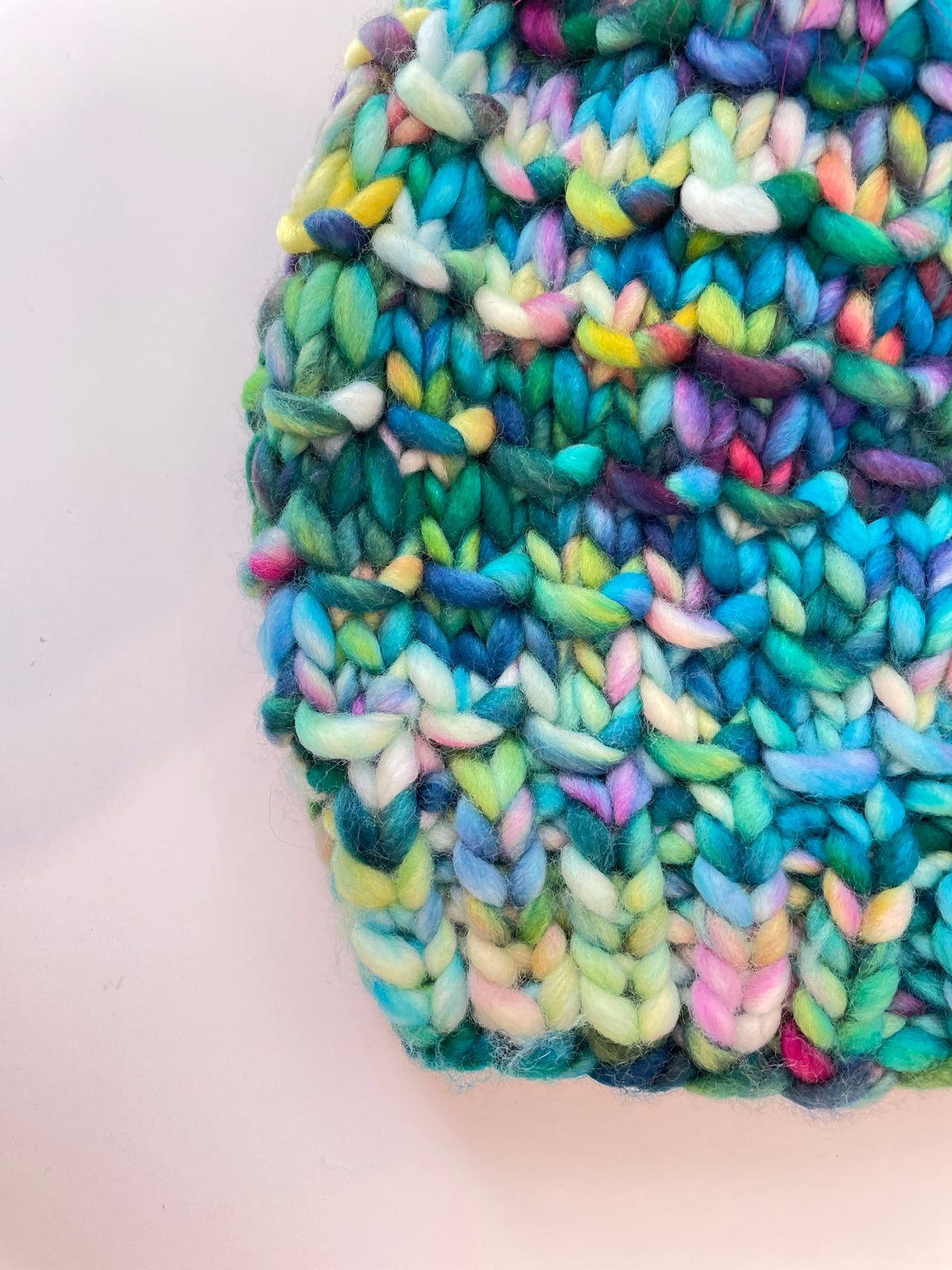 BAMBOO BEANIE IN MERMAID SHOES WITH FAUX FUR POM POM IN DRAGON