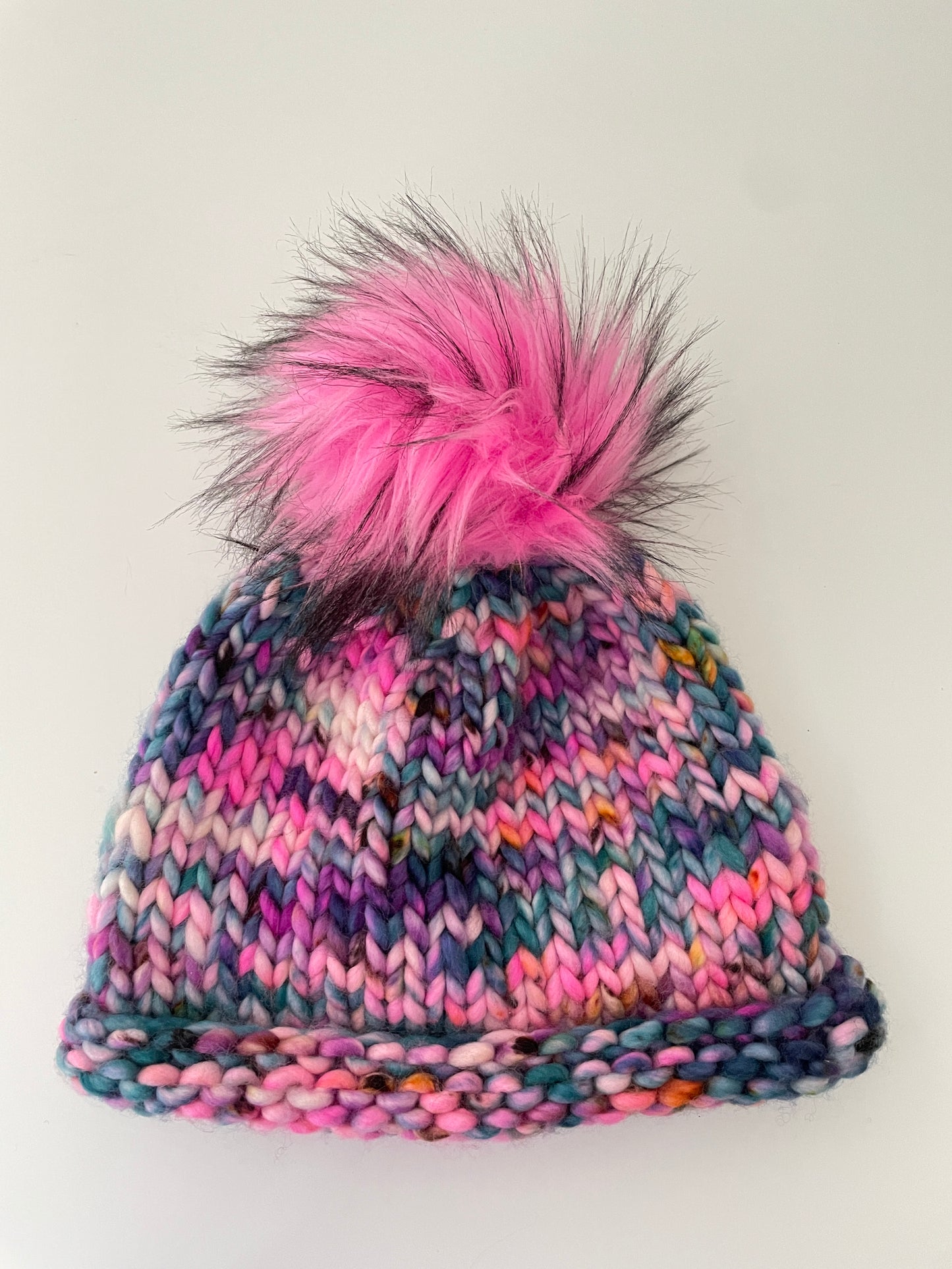 CURLY GIRL IN 'SILENT LUCIDITY' WITH SHOCKING PINK POM