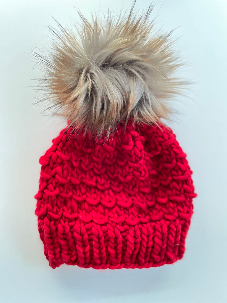 Bamboo Beanie in Cola Can Red