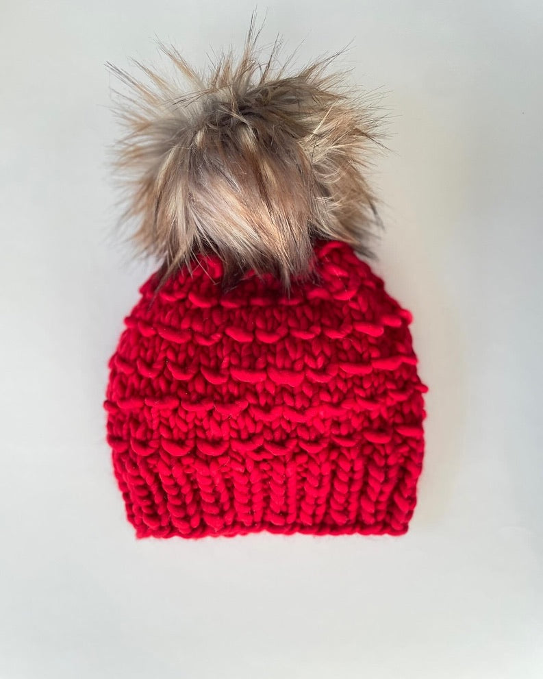 Bamboo Beanie in Cola Can Red