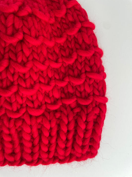 Bamboo Beanie in Cola Can Red
