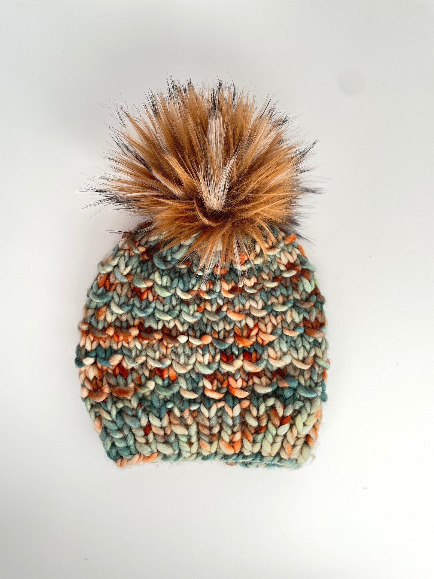 Bamboo Beanie in  Conifer/ drizzle pom