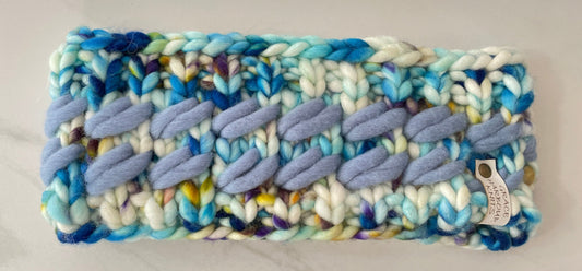 LARA HEADBAND in JESSAMYN with SPUN BLUE LEAVES