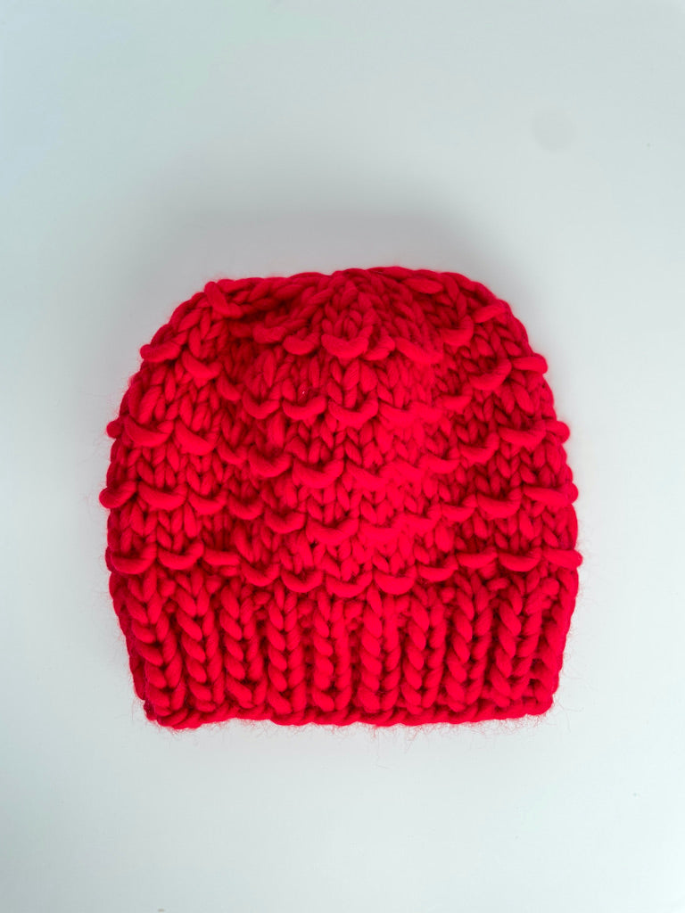 Bamboo Beanie in Cola Can Red