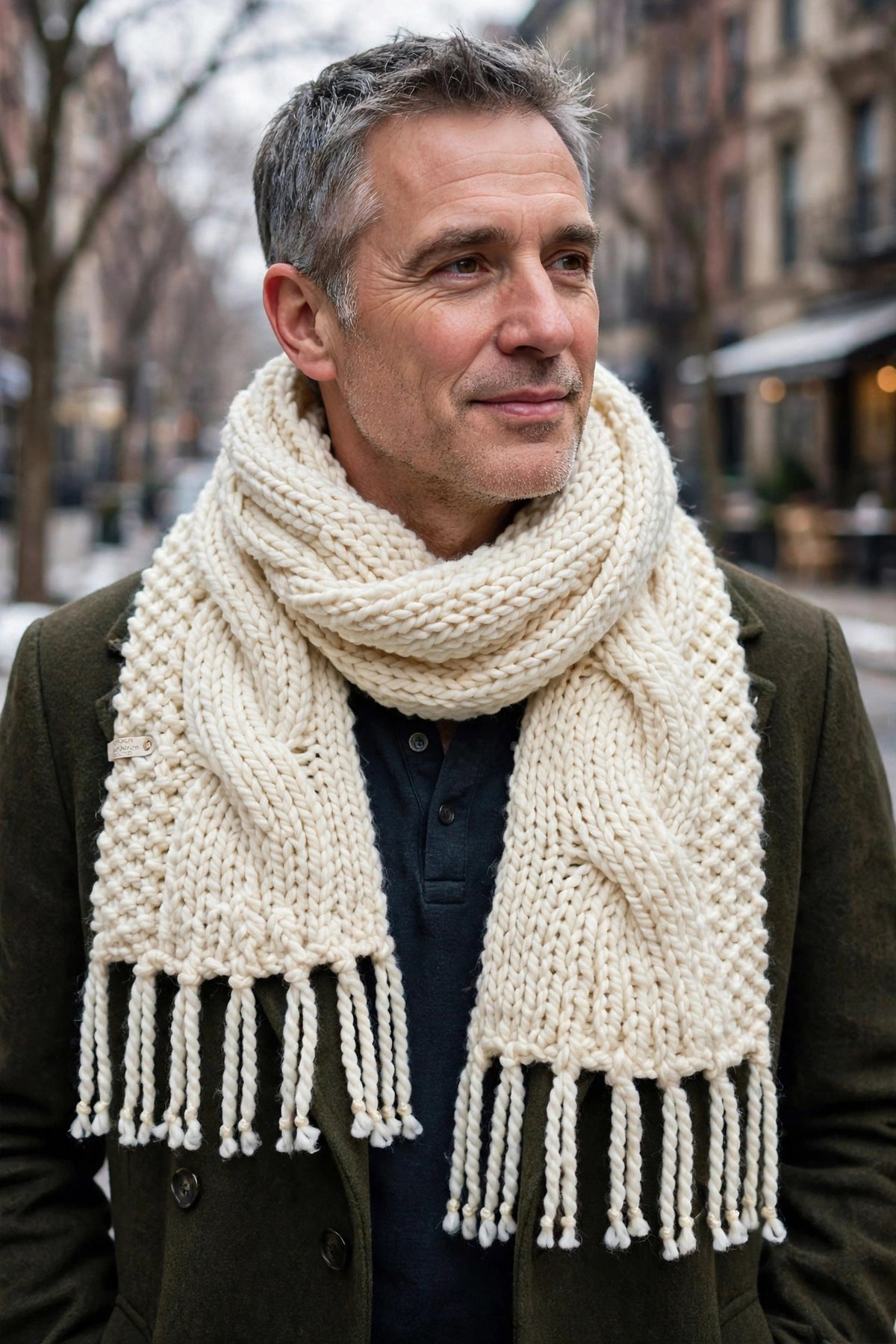 CLASSIC CABLE SCARF IN ARAN