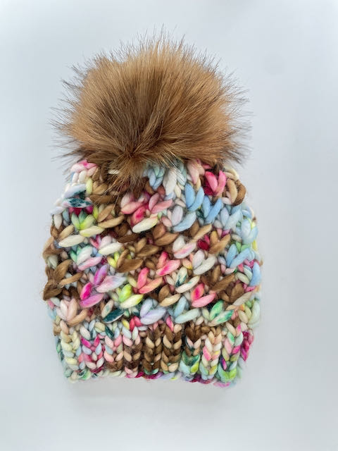 Crush Beanie in Macaroon/Chestnut pom