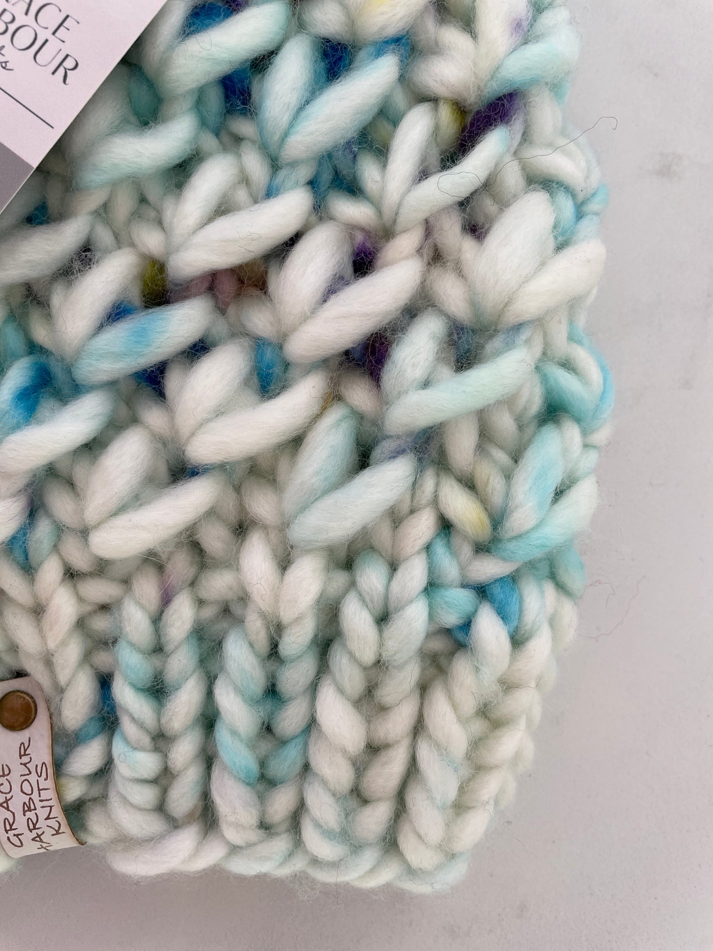 Crush Beanie in Jessamyn with Arctic Blue Pom