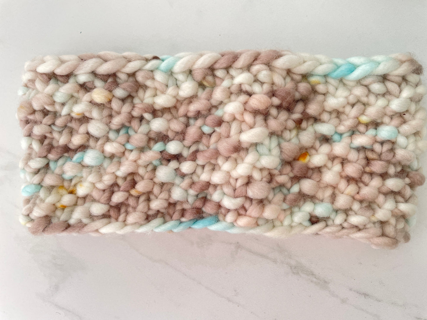 GRANITE HEADBAND- OOAK TAN AND PASTEL