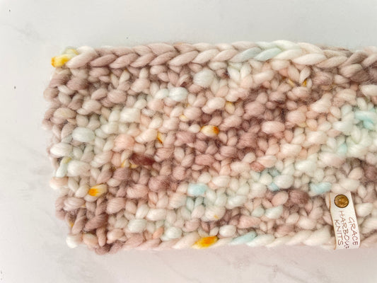 GRANITE HEADBAND- OOAK TAN AND PASTEL