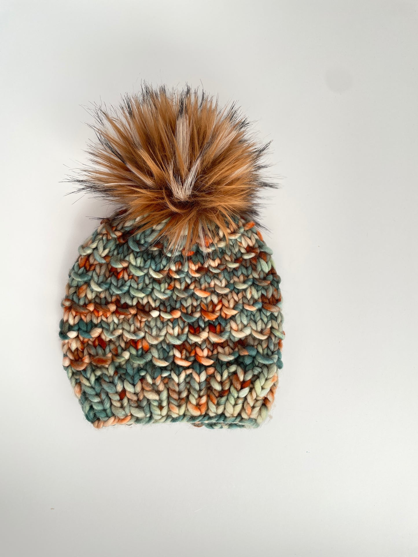 Bamboo Beanie in  Conifer/ drizzle pom