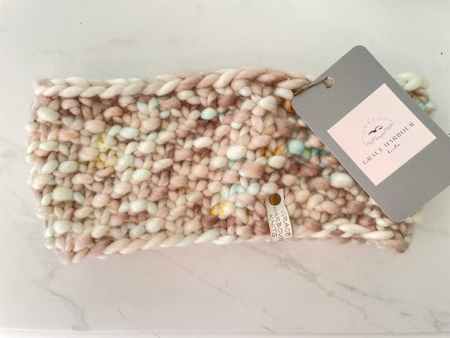 GRANITE HEADBAND- OOAK TAN AND PASTEL