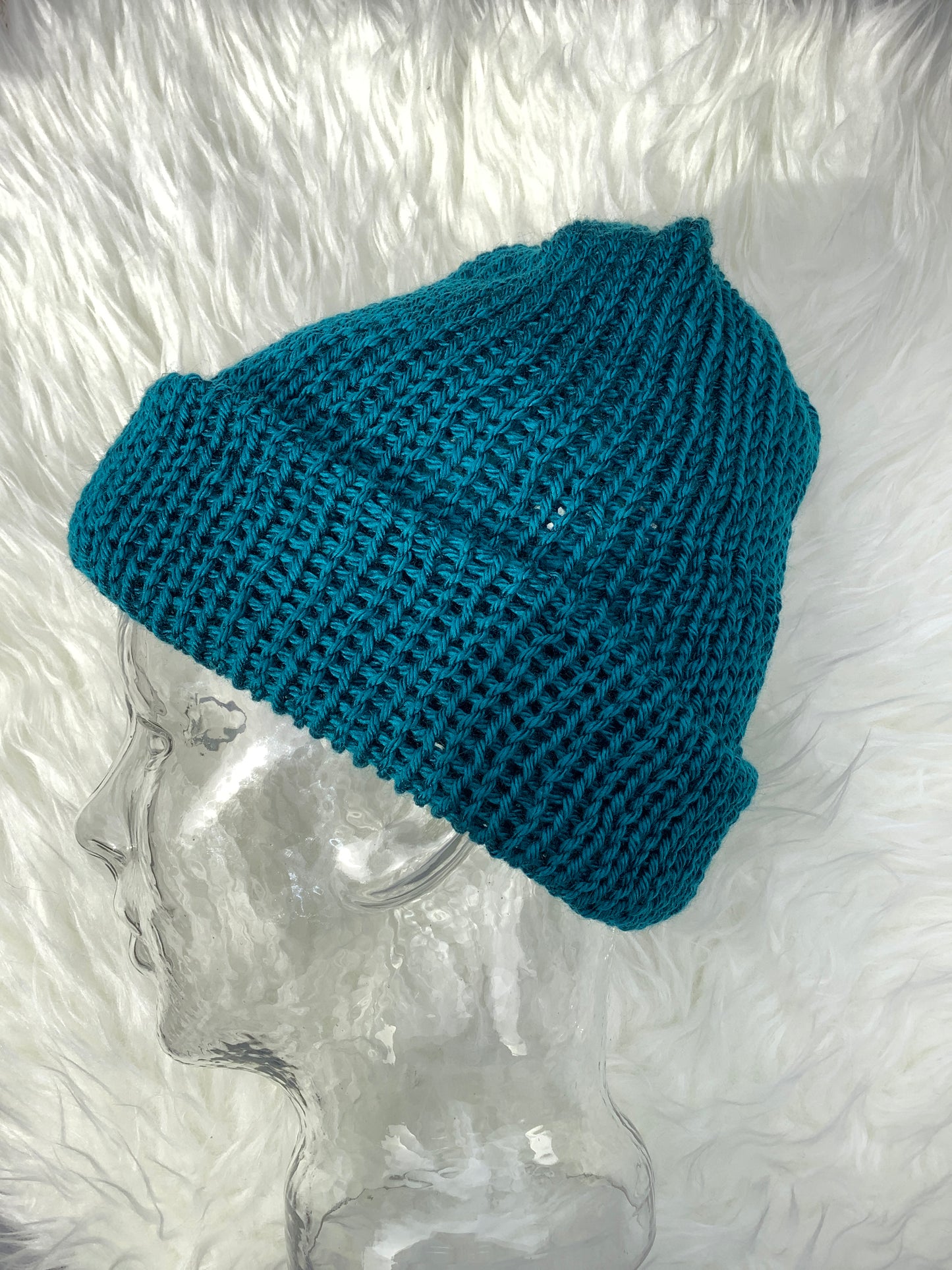 Em  Beanie Teal-acrylic