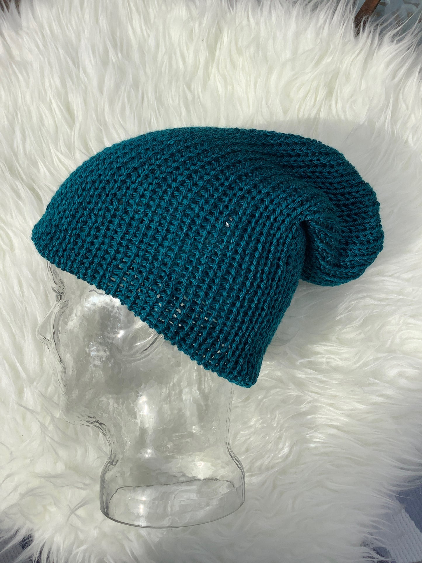 Em  Beanie Teal-acrylic