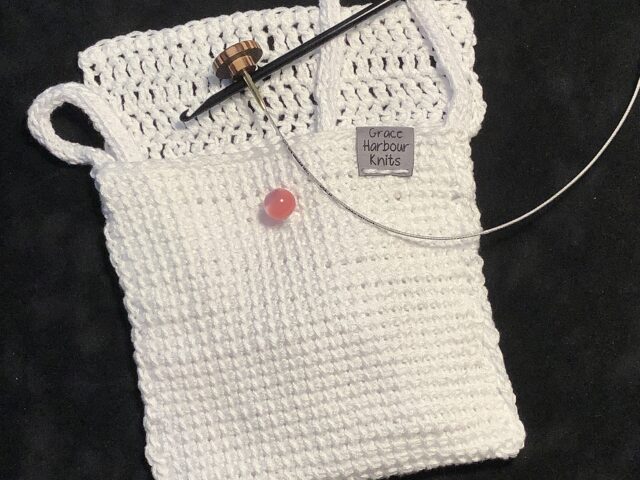 Tunisian Crochet Cross Body Cotton Bag